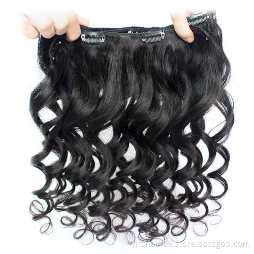 Loose Wave Clip In Human Hair 8A Curly Virgin Brazilian Remy Hair clip in hair extension